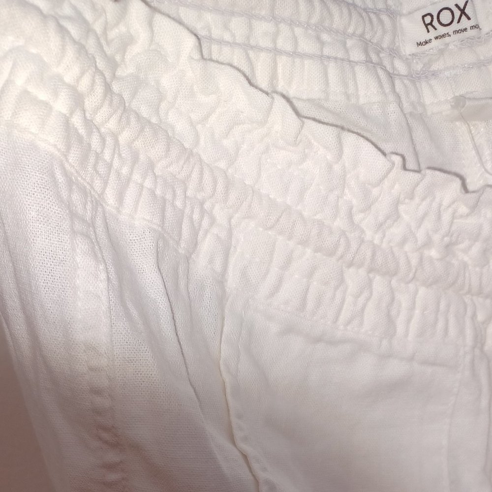 New Roxy White Pants Linen - Picture 5 of 6